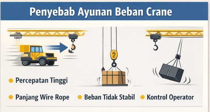 Penyebab Ayunan pada Bebann Crane