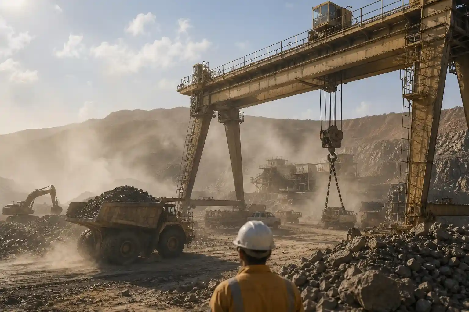 Crane di area heavy duty pada industri tambang