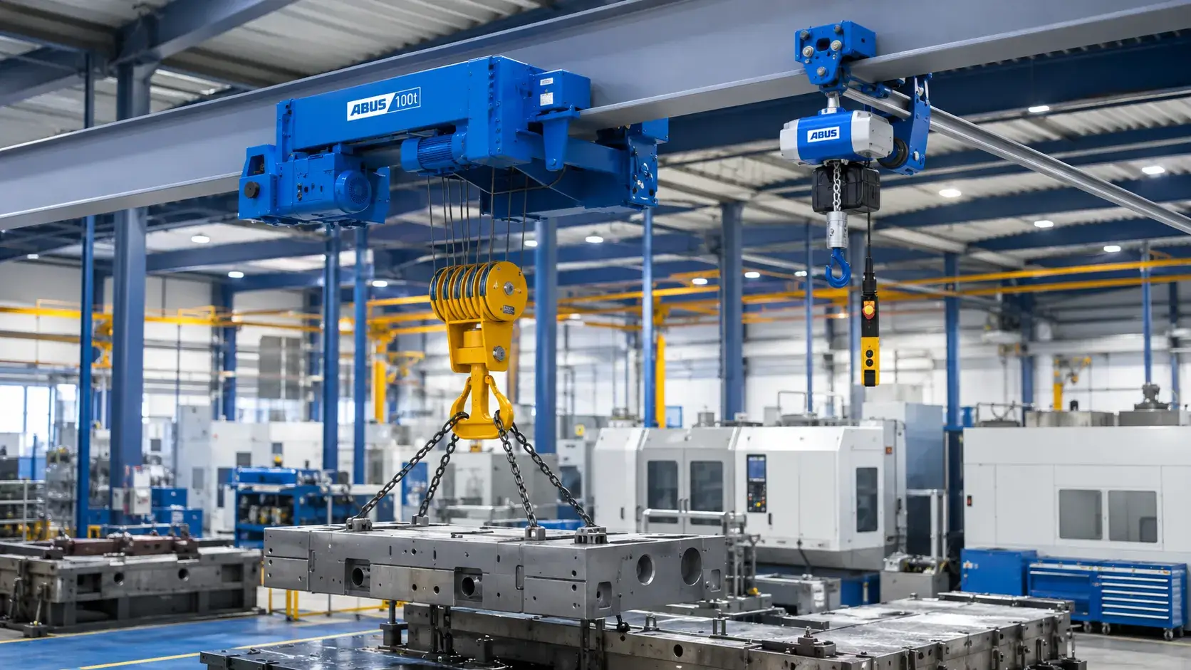 Hoist crane wire rope dan electric chain hoist untuk material handling di pabrik industri